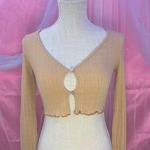 URBAN OUTFITTERS Crop Top Cardigan Orange Small